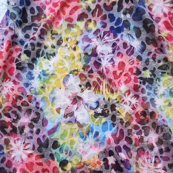 OP Colorful Burnout Floral Racerback Women's Tank Top - Picture 3 of 7